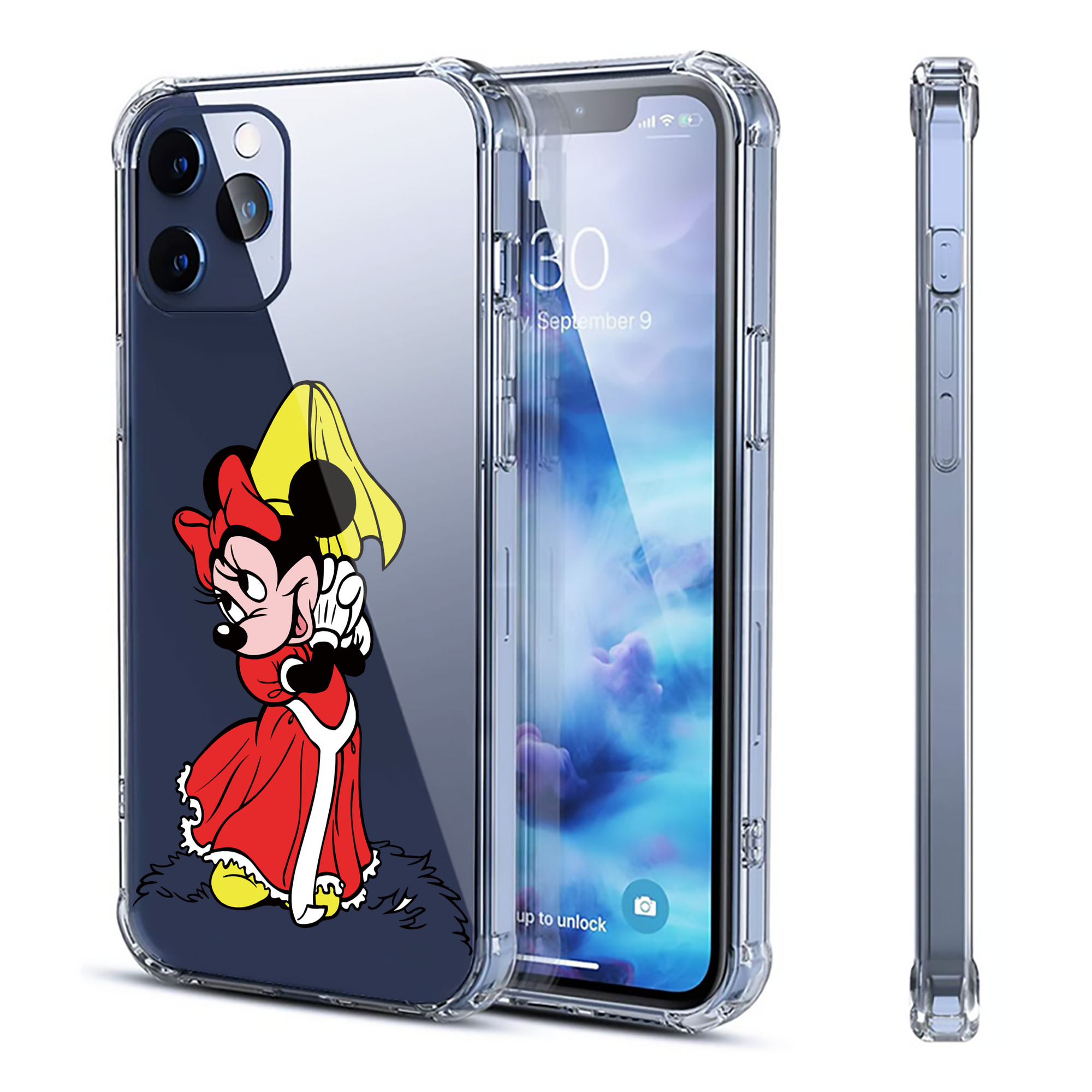 （画像用） ミッキーマウス Mickey Mouse 【iPhone 12シリーズ対応】透明スマホケース（クリアソフトケース）